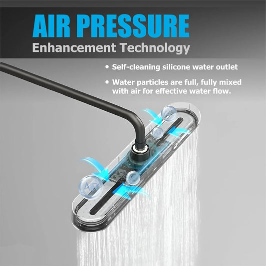 Helios 48cm ABS Black Finish Overhead Shower Without Arm