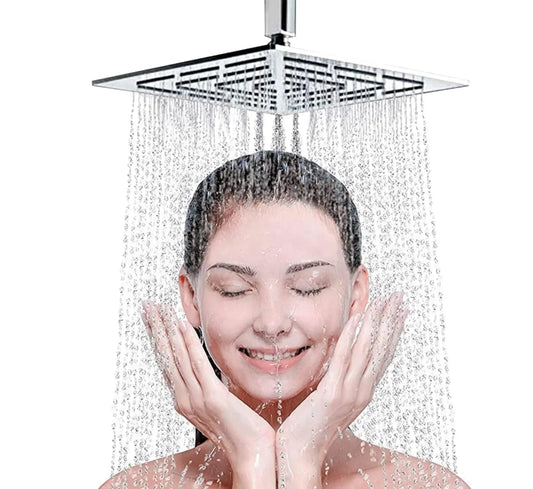 Amaze (4x4 Inches) 304- Grade Stainless Steel Chrome Finish Overhead Shower Without Arm